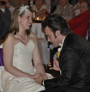 Me surprising your mom with a song at our wedding. August 27, 2010. 